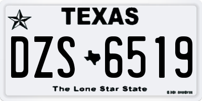 TX license plate DZS6519
