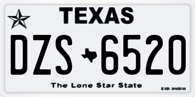TX license plate DZS6520