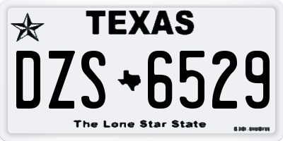 TX license plate DZS6529