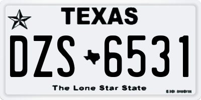 TX license plate DZS6531