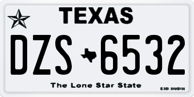 TX license plate DZS6532