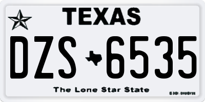 TX license plate DZS6535