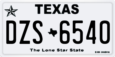 TX license plate DZS6540