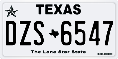 TX license plate DZS6547