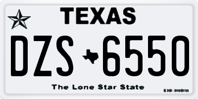 TX license plate DZS6550