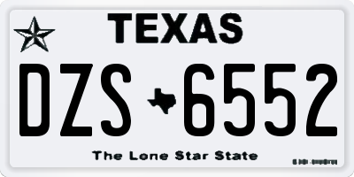 TX license plate DZS6552