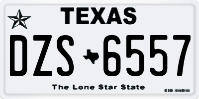 TX license plate DZS6557