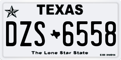 TX license plate DZS6558