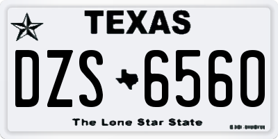 TX license plate DZS6560