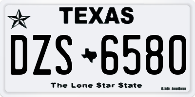 TX license plate DZS6580