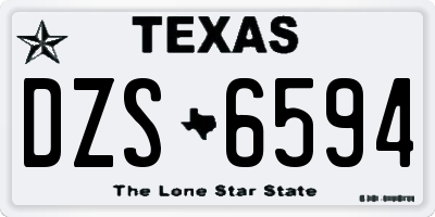 TX license plate DZS6594