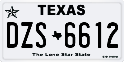 TX license plate DZS6612