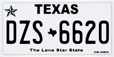 TX license plate DZS6620