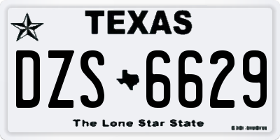 TX license plate DZS6629