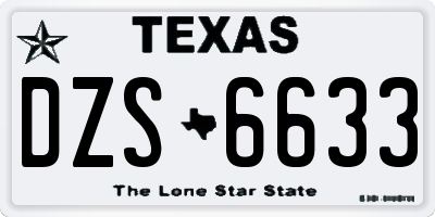 TX license plate DZS6633