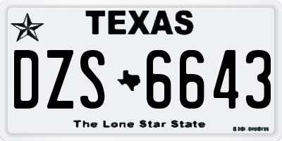 TX license plate DZS6643