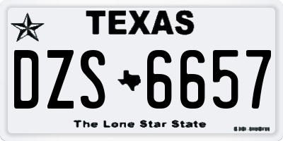 TX license plate DZS6657