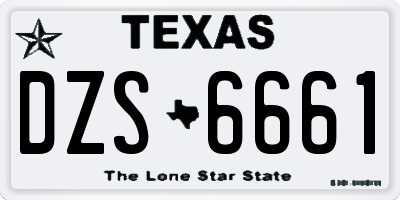 TX license plate DZS6661