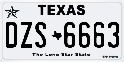 TX license plate DZS6663