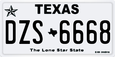TX license plate DZS6668