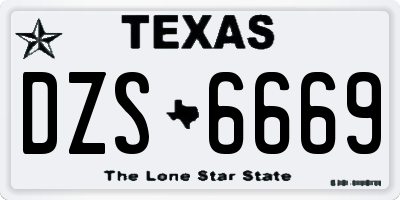 TX license plate DZS6669