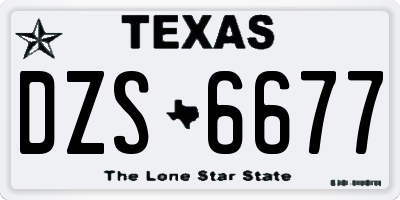TX license plate DZS6677