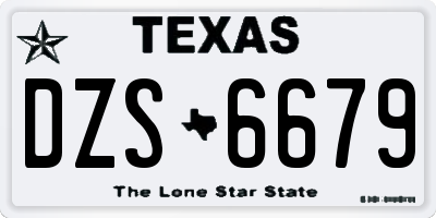 TX license plate DZS6679