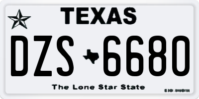 TX license plate DZS6680
