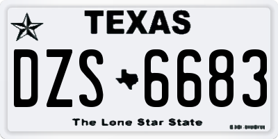TX license plate DZS6683