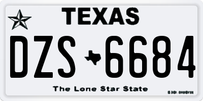 TX license plate DZS6684