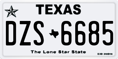 TX license plate DZS6685