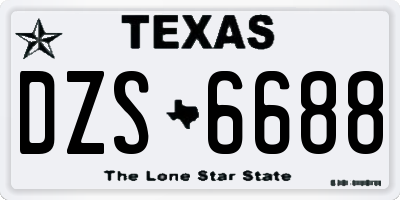 TX license plate DZS6688