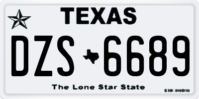 TX license plate DZS6689
