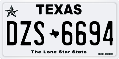 TX license plate DZS6694