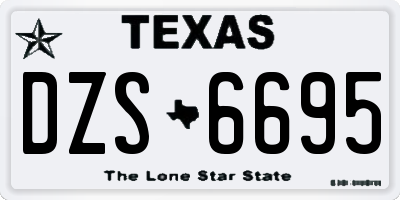 TX license plate DZS6695