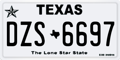 TX license plate DZS6697