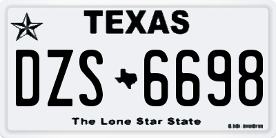 TX license plate DZS6698