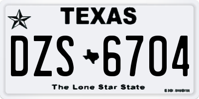 TX license plate DZS6704