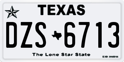 TX license plate DZS6713
