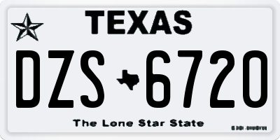 TX license plate DZS6720
