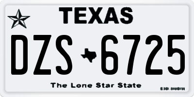 TX license plate DZS6725