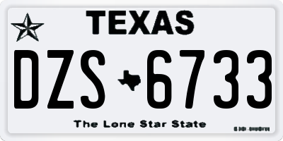 TX license plate DZS6733