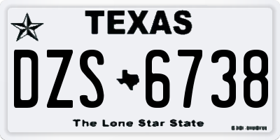 TX license plate DZS6738