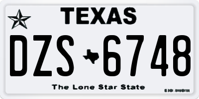 TX license plate DZS6748