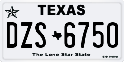 TX license plate DZS6750