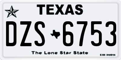 TX license plate DZS6753