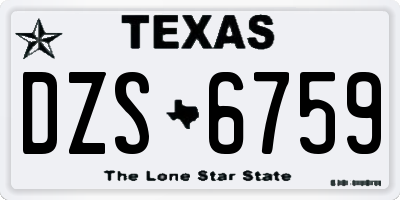 TX license plate DZS6759