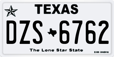 TX license plate DZS6762