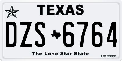TX license plate DZS6764