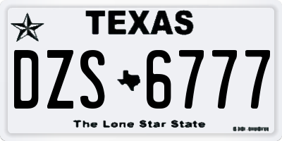 TX license plate DZS6777